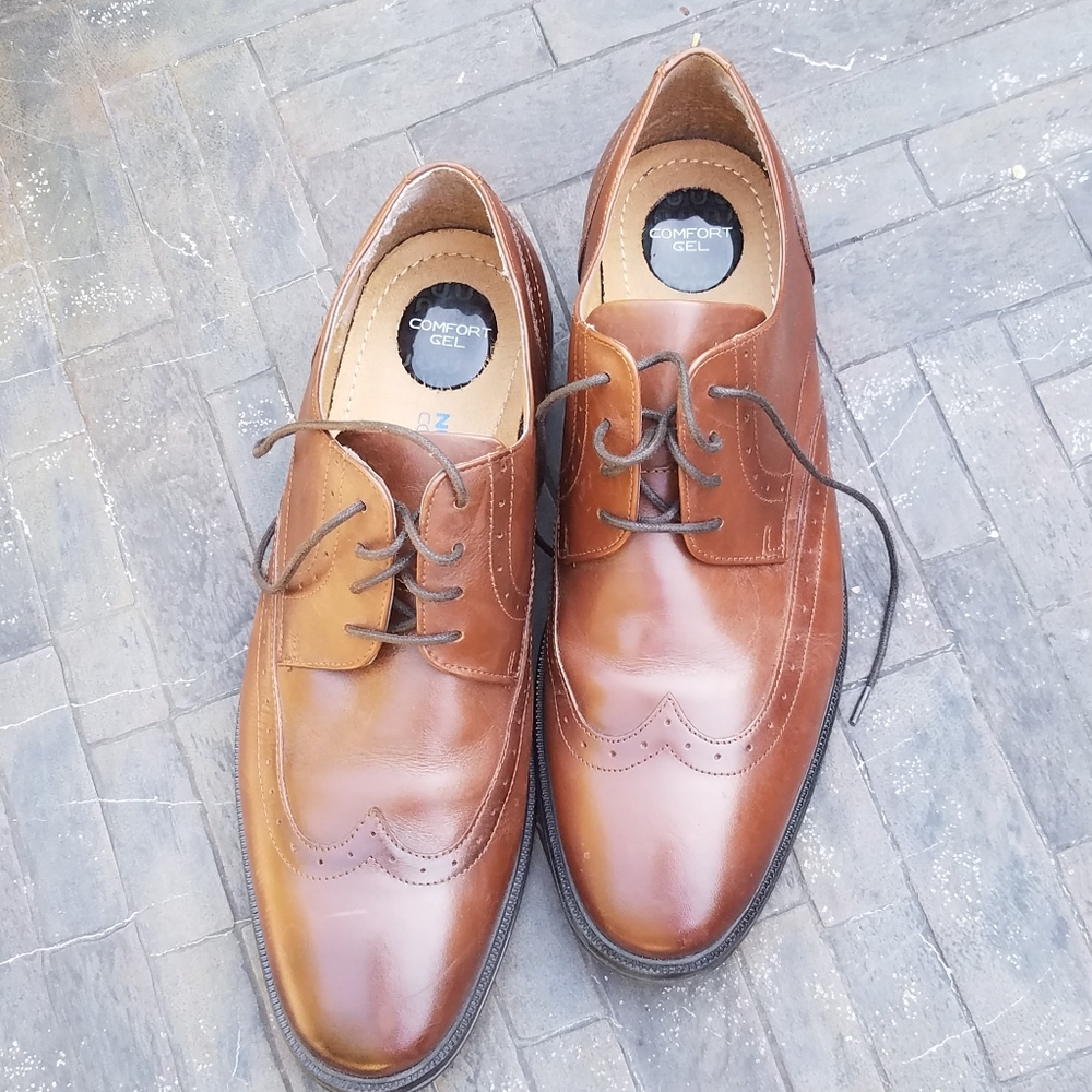 Nunn Bush comfort gel brown leather dress shoe